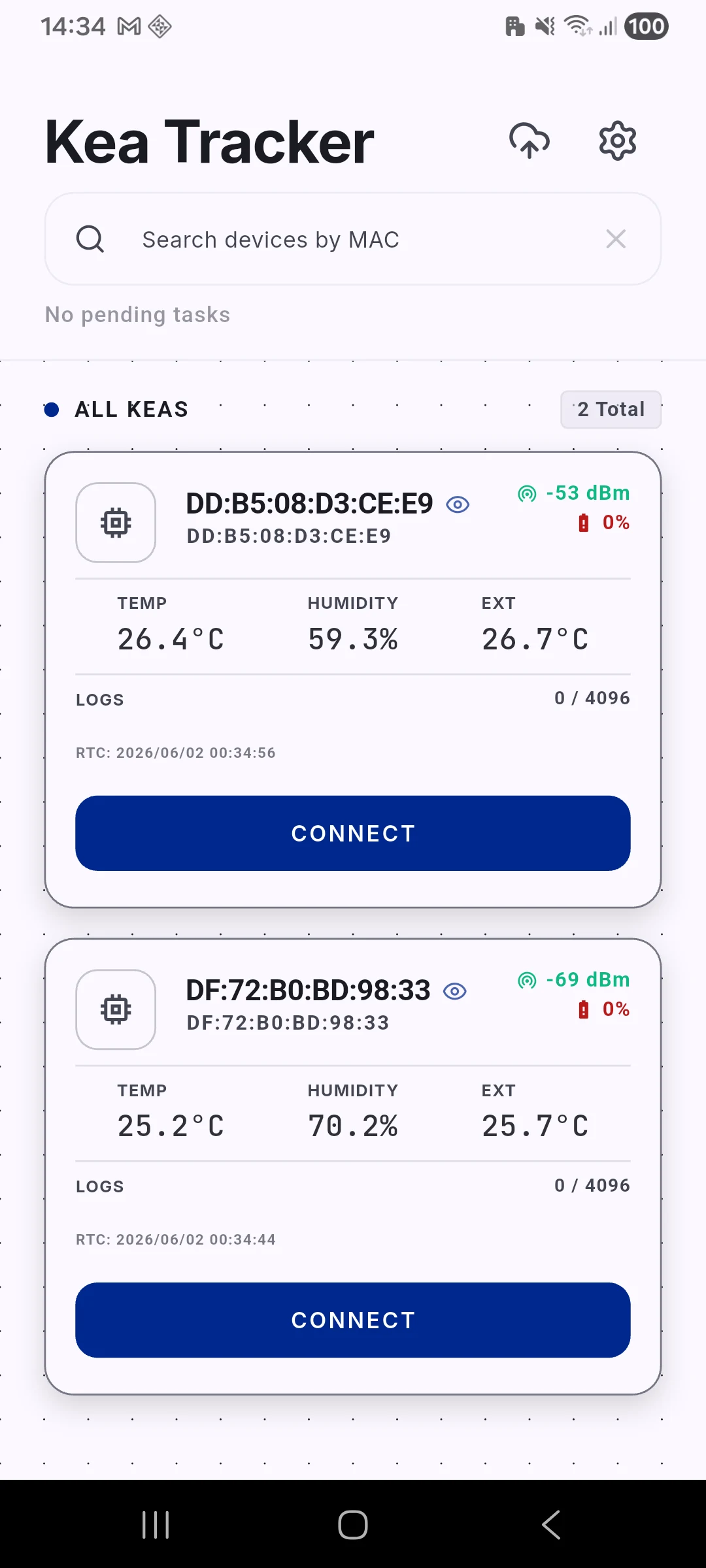 Kea Tracker screenshot